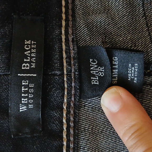 WHBM Women's Black Jeans, Slim Leg Blanc 8R - Picture 8 of 10